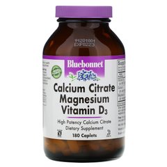 Цитрат кальцію з магнієм і вітаміном D3 Bluebonnet Nutrition (Calcium Citrate Magnesium Vitamin D3) 180 капсул