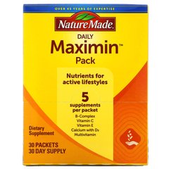Daily Maximin Pack, полівітаміни та мінерали, Nature Made, 6 інгредієнтів в пакетику, 30 пакетиків