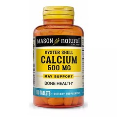 Кальций из ракушки устрицы Mason Natural (Calcium 500 mg Oyster Shell) 500 мг 100 таблеток купить в Киеве и Украине
