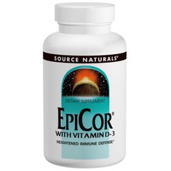 Эпикор + витамин Д3, EpiCor, Source Naturals, 500 мг, 120 капсул купить в Киеве и Украине