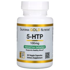 Гідрокситриптофан для підтримки настрою California Gold Nutrition (5-HTP) 100 мг 90 вегетаріанських капсул
