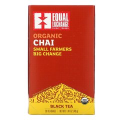 Equal Exchange, Органічний чорний чай з чаєм, 20 чайних пакетиків, 1,41 унція (40 г)
