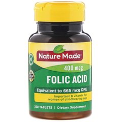 Фолієва кислота Nature Made (Folic Acid) 400 мкг 250 таблеток