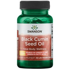 Масло семян черного тмина, Black Cumin Seed Oil, Swanson, 500 мг, 60 капсул купить в Киеве и Украине