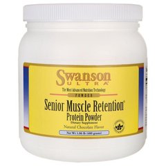 Старший протеїновий порошок для утримання м'язів - шоколад, Senior Muscle Retention Protein Powder - Chocolate, Swanson, 480 г