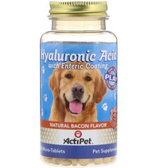 Гіалуронова кислота для собак, з натуральним смаком сиру чедер, Actipet, 60 мікротаблеток