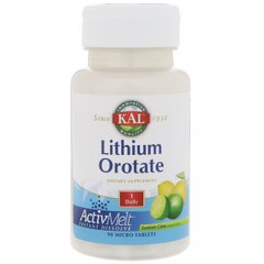 Оротат лития со вкусом лимона и лайма KAL (Lithium Orotate) 5 мг 90 таблеток купить в Киеве и Украине