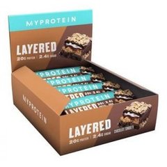 Багатошарові протеїнові батончики з смаком шоколаду і арахісу Myprotein (Layered) 12 шт по 60 г