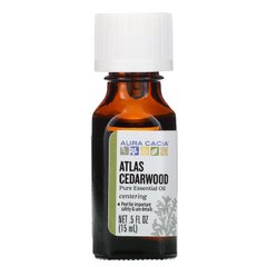 Чиста ефірна олія, кедрове дерево Атлас, Pure Essential Oil, Atlas Cedarwood, Aura Cacia, 15 мл