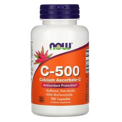 Вітамін C-500 аскорбат кальцію Now Foods (Calcium Ascorbate-C) 500 мг 100 капсул