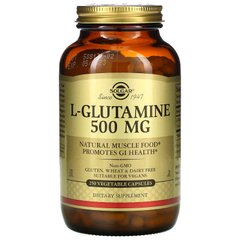 Глютамин Solgar (L-Glutamine) 500 мг 250 вегетарианских капсул купить в Киеве и Украине