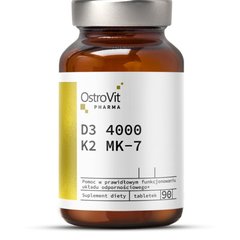 Вітамін Д3 4000 МЕ та К2 OstroVit (Pharma D3 4000 IU + K2 MK-7) 90 таблеток