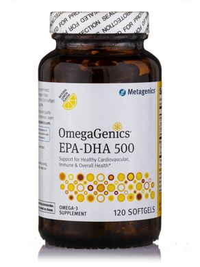 Омега ЕПК-ДГК із лимоном Metagenics (OmegaGenics EPA-DHA) 500 мг 120 капсул