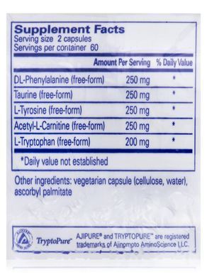 Amino acids for the brain Pure Encapsulations (Cognitive Aminos) 120 capsules