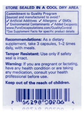 Мультивитамины и минералы без меди и железа Pure Encapsulations (Nutrient 950 w/o Copper and Iron) 180 капсул купить в Киеве и Украине