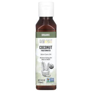Organic body oil, fractionated coconut oil, Aura Cacia, 118 ml.