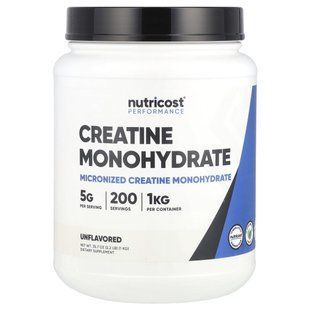 Nutricost, Performance, Creatine Monohydrate, Unflavored , 2.2 lb (1 kg) купить в Киеве и Украине