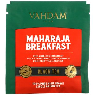 Черный чай, для английского завтрака, Vahdam Teas, 15 чайных пакетиков, 30 г (1,06 унции) купить в Киеве и Украине