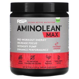 RSP Nutrition, AminoLean Max Pre-Workout Energy, Strawberry Lemonade, 9.85 oz (279 g) купить в Киеве и Украине
