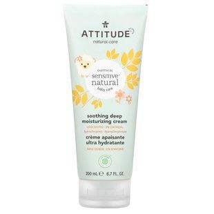 ATTITUDE, Baby, Soothing Deep Moisturizing Cream, Unscented, 6.7 fl oz (200 ml)