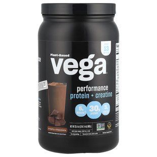 Vega, Plant-Based Performance Protein + Creatine, Creamy Chocolate, 1 lb 7.4 oz (663 g)