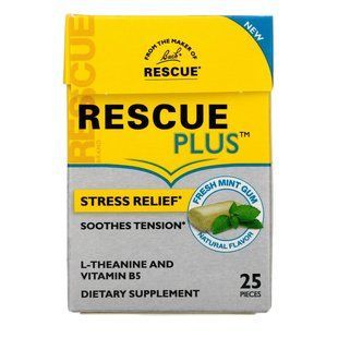 Снятие стресса, свежая мята, Rescue Plus Gum, Bach, 25 штук купить в Киеве и Украине