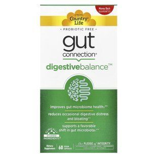 Кишковий зв'язок, травний баланс, Gut Connection Digestive Balance, Country Life, 60 вегетаріанських капсул