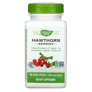 Ягоды боярышника Nature's Way (Hawthorn Berries) 1530 мг 180 капсул купить в Киеве и Украине