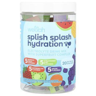 Wellah, Splish Splash Hydration, Variety, 20 Stick Packs, 0.2 oz (4.9 - 5.2 g) Each купить в Киеве и Украине