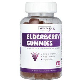 Healths Harmony, Kids, Elderberry Gummies, Raspberry, 90 Gummies купить в Киеве и Украине