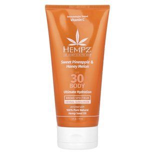 Hempz, Herbal Body Sunscreen, SPF 30, Sweet Pineapple & Honey Melon, 6 fl oz (177 ml) купить в Киеве и Украине
