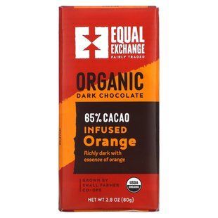 Equal Exchange, Organic Dark Chocolate, Infused Orange, 65% Cacao, 2.8 oz (80 g) купить в Киеве и Украине