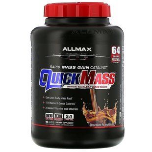 QuickMass, mass gainer accelerator, chocolate peanut butter, ALLMAX Nutrition, 6 pounds (2.72 kg)