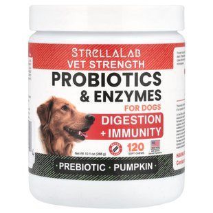 StrellaLab, Probiotics & Enzymes, For Dogs, Bacon, 120 Soft Chews, 10.1 o (288 g) купить в Киеве и Украине