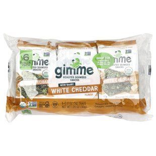 gimMe, Roasted Seaweed Snacks, White Cheddar, 6 Pack, 0.17 oz (5 g) Each купить в Киеве и Украине