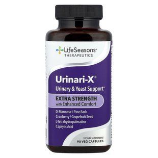 LifeSeasons, Therapeutics, Urinari-X&reg; Urinary & Yeast Support, Extra Strength, 90 Veg Capsules