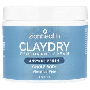 Zion Health, ClayDry Deodorant Cream, Shower Fresh, 4 oz (113 g) купить в Киеве и Украине