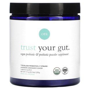 Ora, Trust Your Gut, Vegan Probiotic & Prebiotic Powder, Lavender Lemonade, 20 Billion, 7.9 oz (225 g) купить в Киеве и Украине