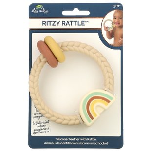 Itzy Ritzy, Ritzy Rattle, силиконовый прорезыватель с погремушкой, для детей от 3 месяцев, радуга, 1 шт. купить в Киеве и Украине