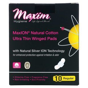 Ultra-thin pads with wings, regular, Maxim Hygiene Products, 10 pcs.