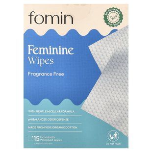 fomin, жіночі серветки, без ароматизаторів, 15 шт. в індивідуальній упаковці