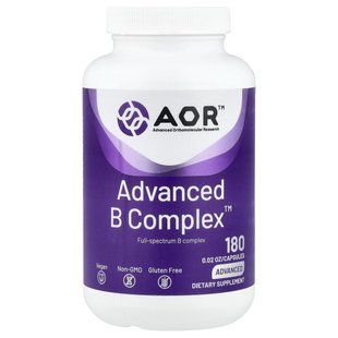 Advanced Orthomolecular Research AOR, Advanced B Complex&trade;, 180 Capsules
