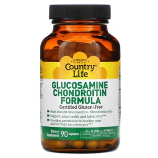 Формула глюкозамина и хондроитина Country Life (Glucosamine Chondroitin Formula) 90 капсул купить в Киеве и Украине