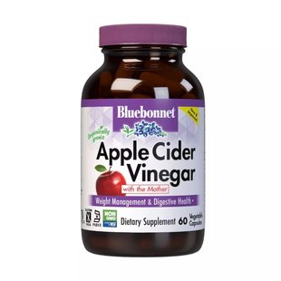 Яблочный уксус Bluebonnet Nutrition (Apple Cider Vinegar) 60 вегетарианских капсул купить в Киеве и Украине