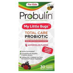 For children, probiotics + prebiotics and postbiotics, watermelon, 30 chewable tablets