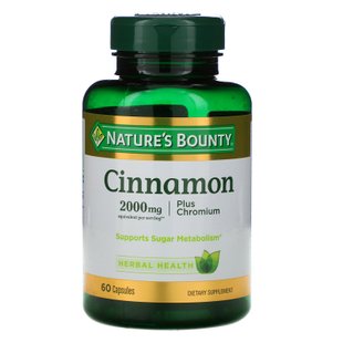 Корица плюс хром Nature's Bounty (Cinnamon) 60 капсул купить в Киеве и Украине