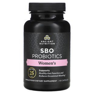 Dr. Ax / Ancient Nutrition, Пробіотики SBO для жінок, 25 мільярдів КУО, 60 капсул