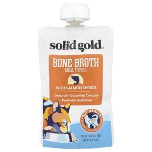 Solid Gold, Bone Broth Meal Topper With Salmon Shreds, For Cats, All Ages, 3 oz (85 g)