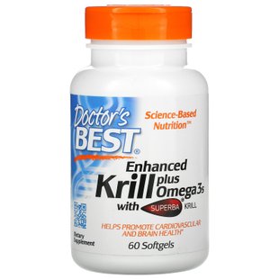 Рыбий жир из криля с DHA и EPA, Real Krill with SuperBA Krill, Doctor's Best, 60 капсул купить в Киеве и Украине