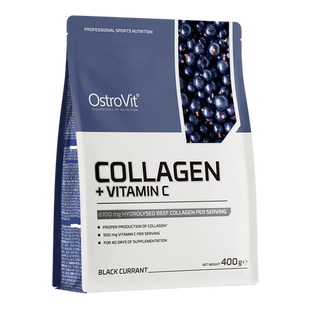 Колаген та вітамін С смак чорна смородина OstroVit (Collagen + Vitamin C) 400 г